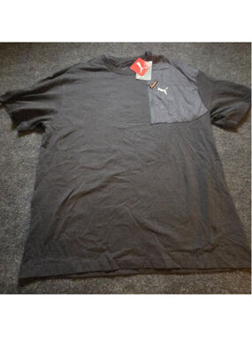 Men's Puma Relaxed Fit Open road Tee zipper pocket black Size XL